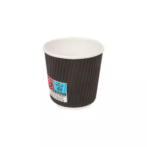 Gobelets boissons chaudes double paroi ondulé noir 120ml (8C)